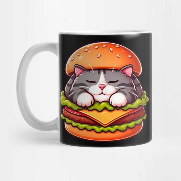 Tabby Cat is Sleeping inside a Hamburger by Plushism